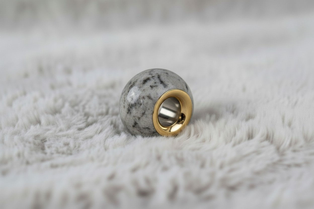 Tierhaarschmuck Charm-Perlen Maximilian 15mm ohne Kette mit Asche