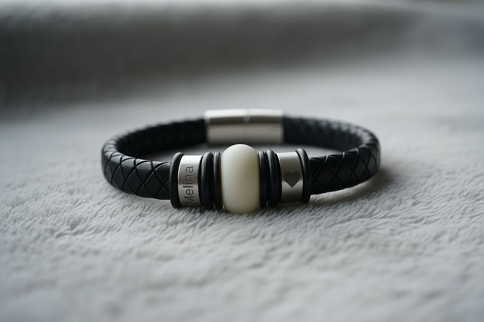 Muttermilchschmuck Armband Milo– ein edles Erinnerungsstück aus Echtleder