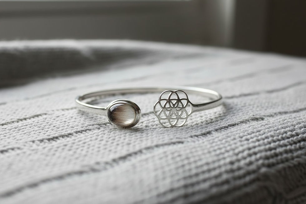 Tierhaarschmuck Armspange „Wasco“ – Silber 925 Venusblüte