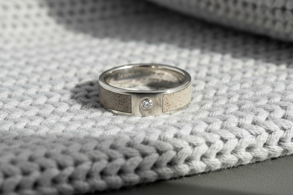 Tierhaarschmuck Fingerring Laus mit Asche