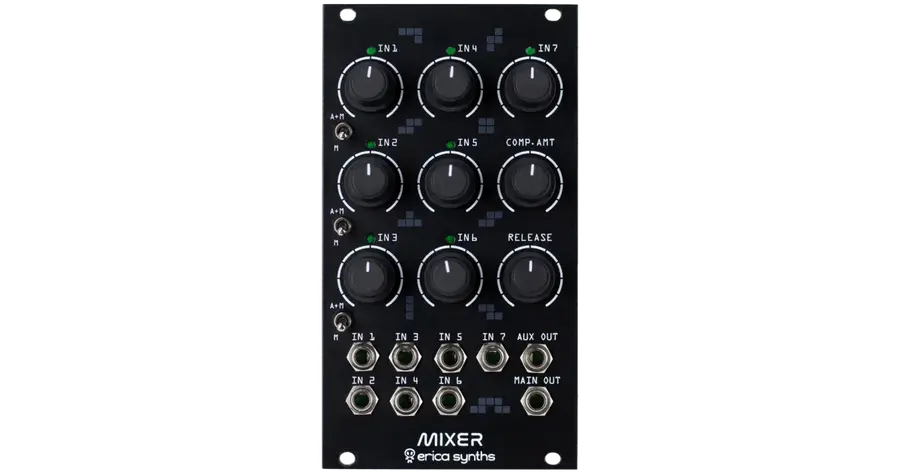 Erica Synths Drum Mixer front panel