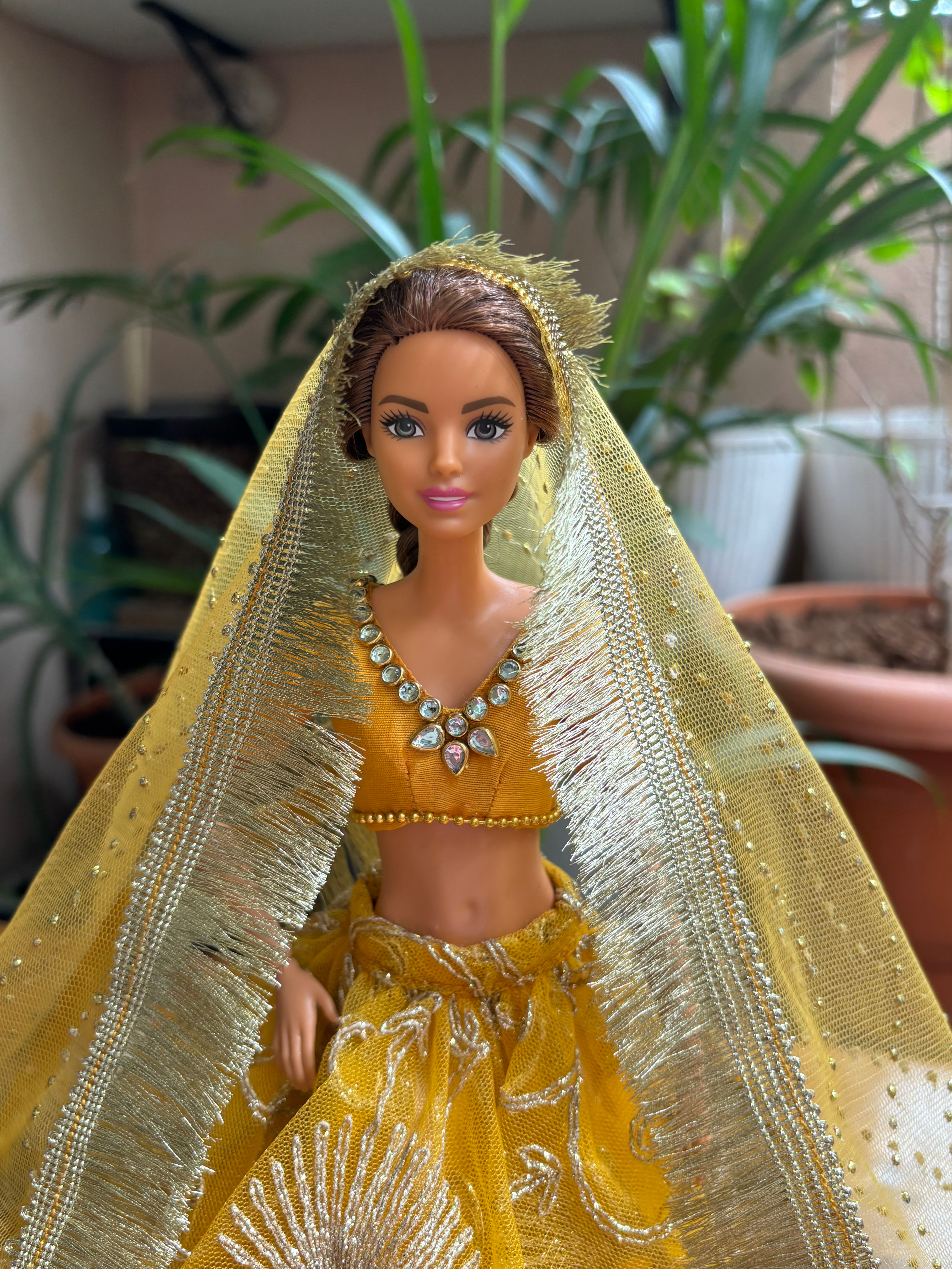 Mustard Yellow Lehenga Dress.