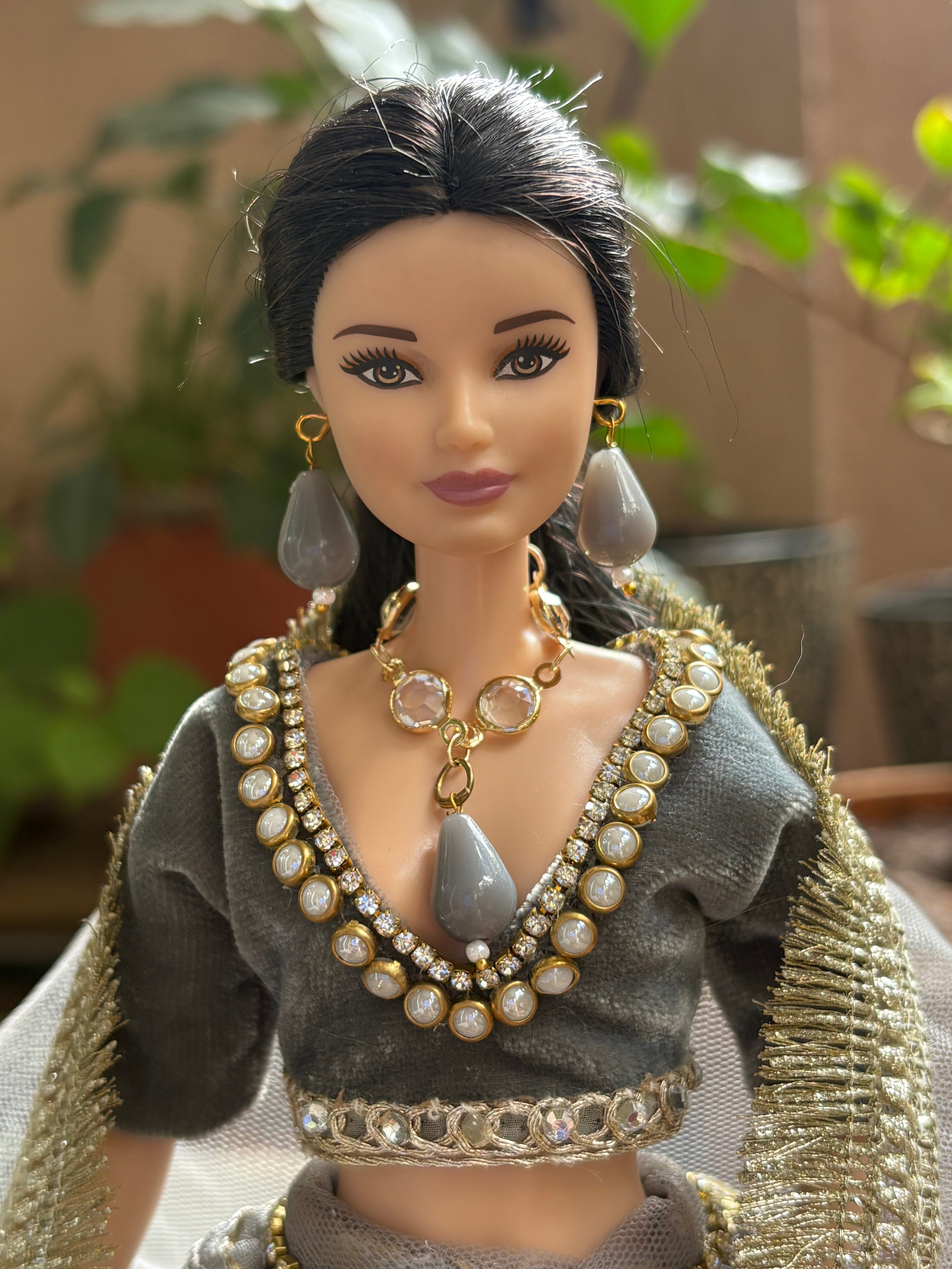 Grey and Gold Lehenga.