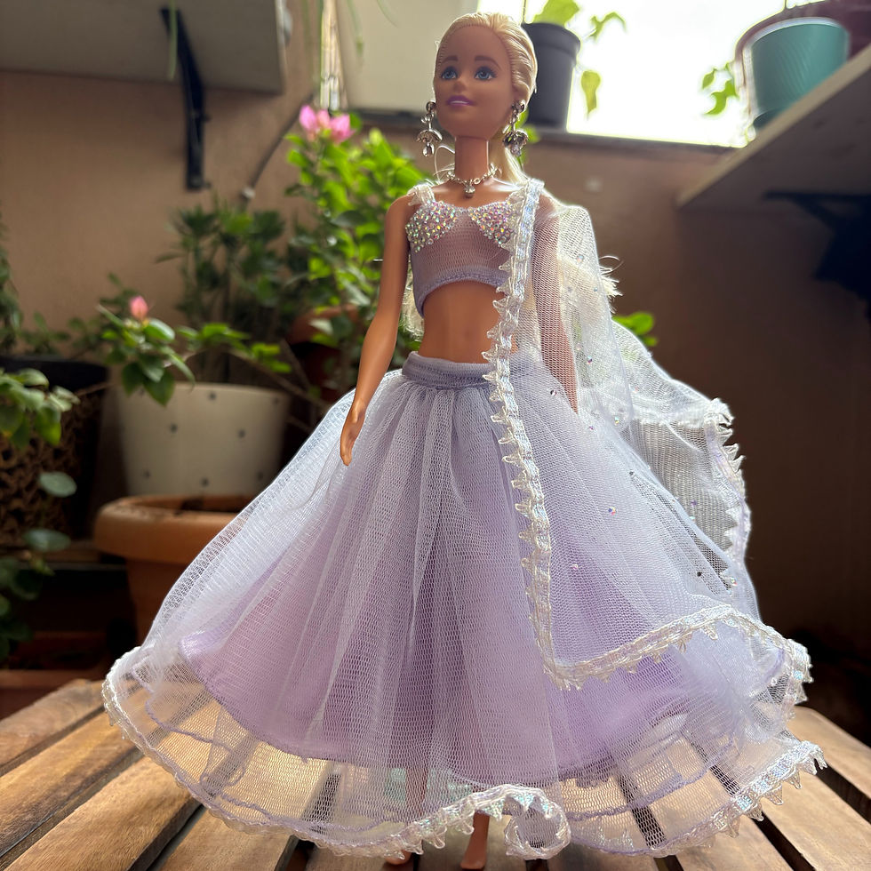 Thumbnail: Ethereal Lavender Sheer Lehenga.