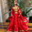 Thumbnail: Red and Golden Wedding Dress.