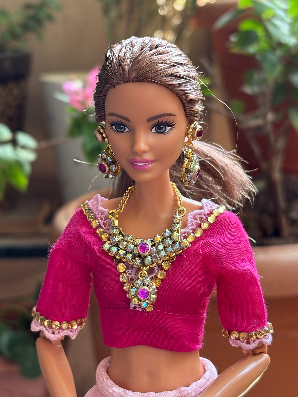 Thumbnail: Blush Pink Floral Embroidered Lehenga.