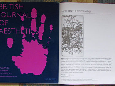 Kateryna Bortsova's work at the cover of "British Journal of Aesthetics" Oxford Univer