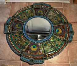 Art Deco inspired, peacock Mirror,
