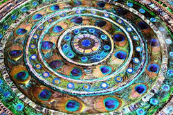 Peacock feather swirl, inlay tables