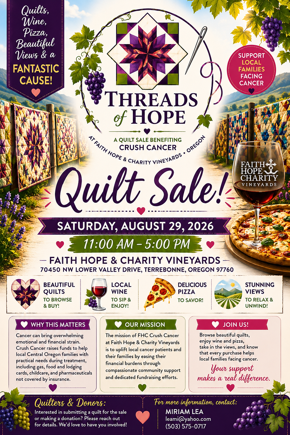 Threads of Hope Quilt & Antique Show in the Vineyard