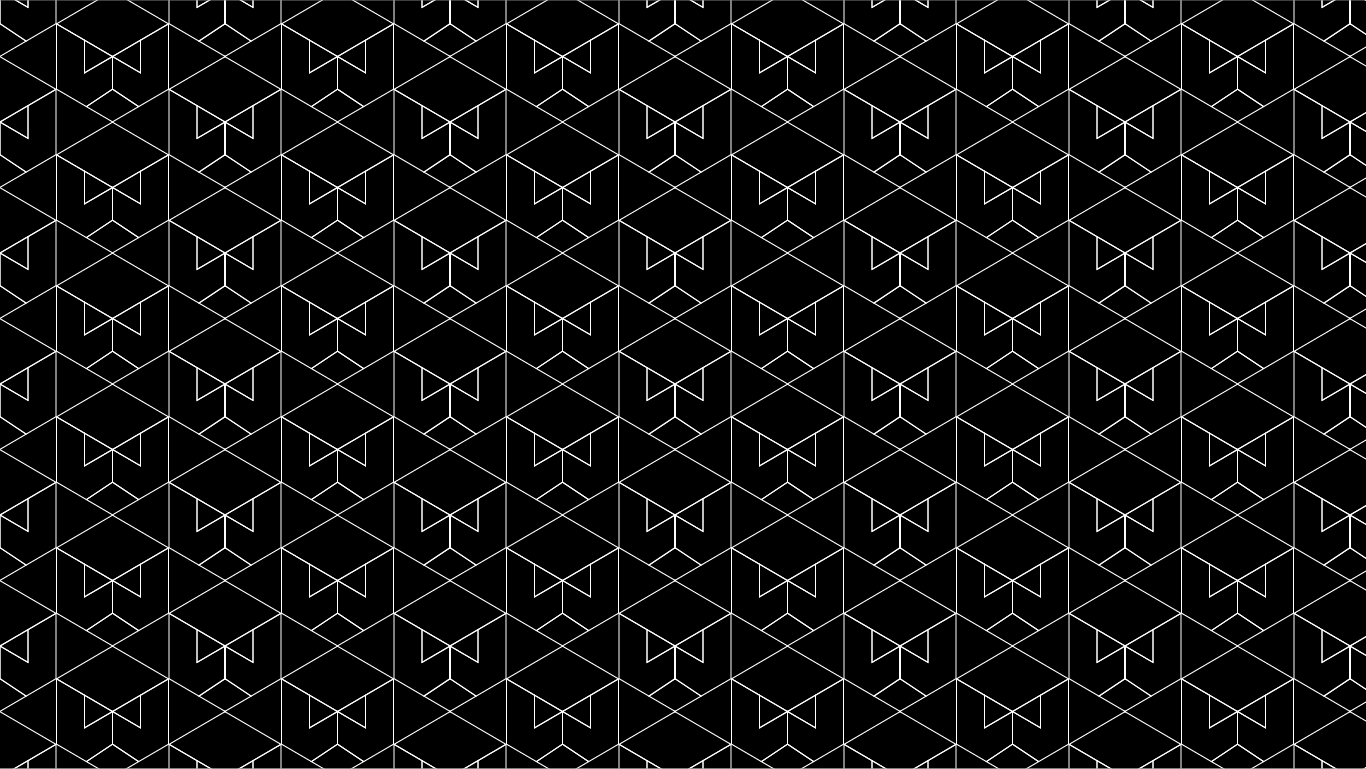 Pattern with cube logo_White on Black.webp