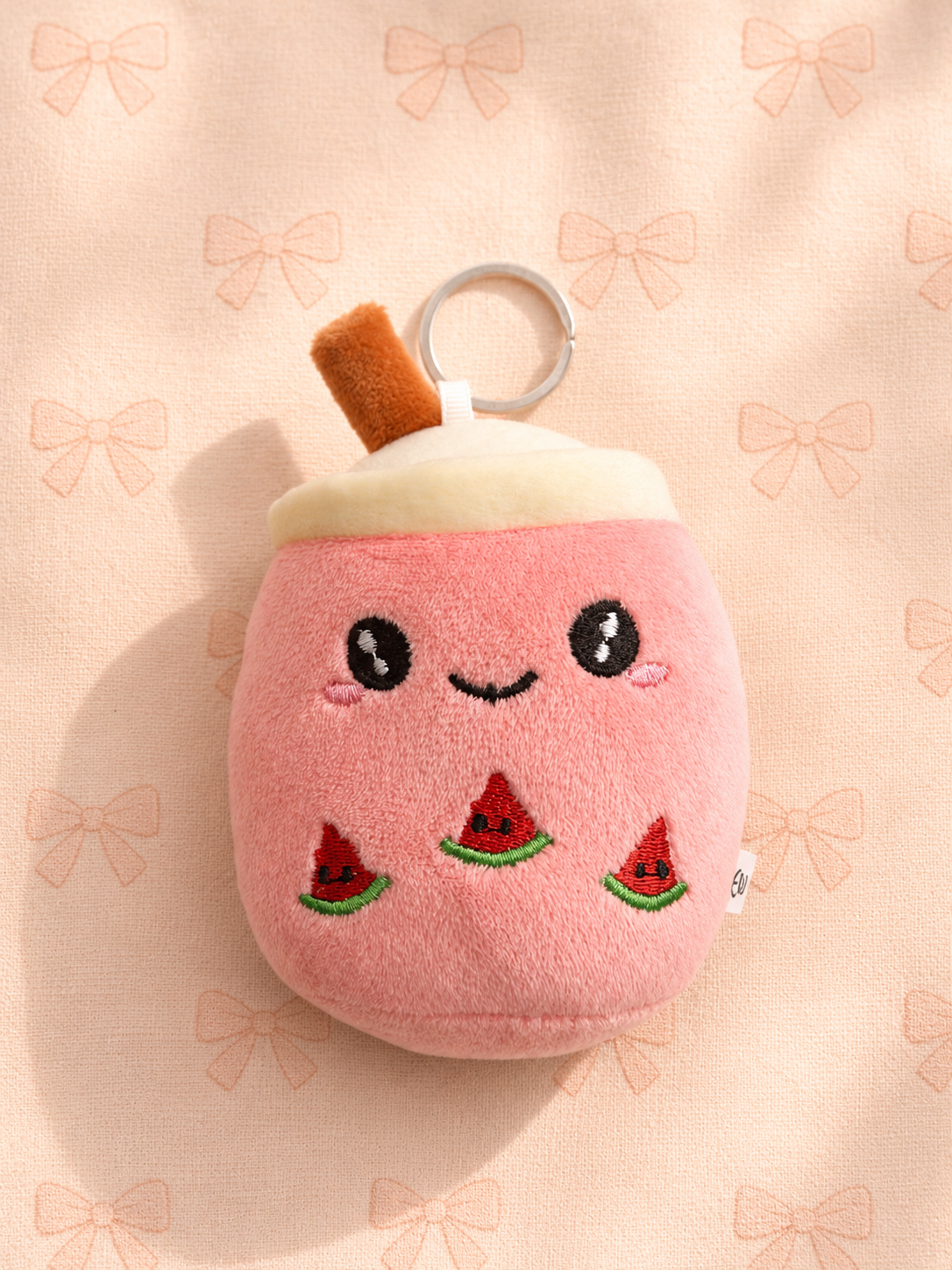 Kawaii Boba Plushie Nyckelring – Watermelon Edition