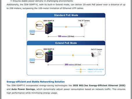 Compact, Reliable, Efficient & PoE+ Powered for Industrial Applications (ISW-504PT-E)