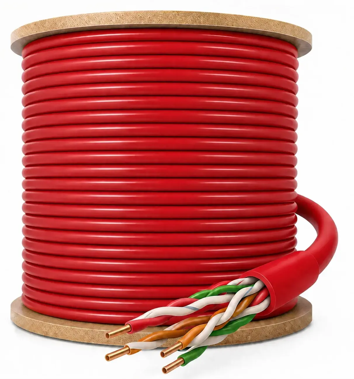 Cabo de Rede F/UTP CAT.6A Flex LSZH Vermelho Maxi Telecom - Ethernet Gigabit 10G