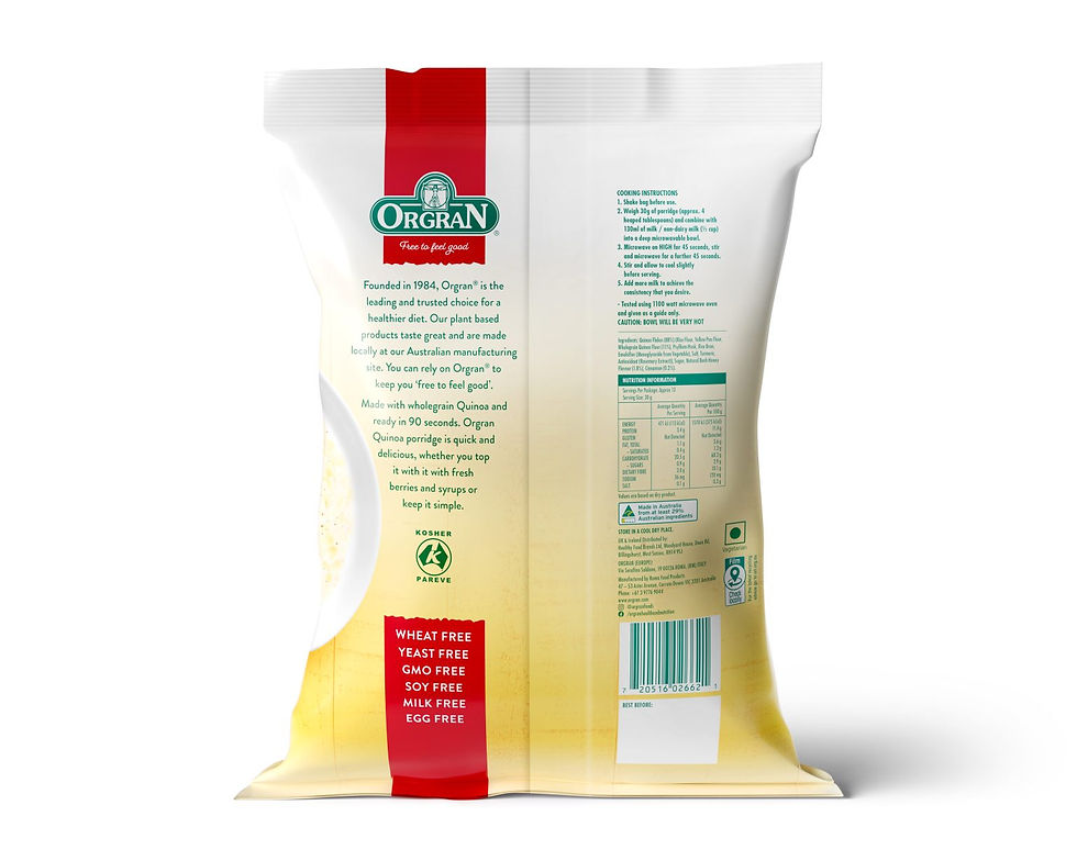 Thumbnail: ORGRAN - Gluten Free Quinoa Porridge Bush Honey 400g