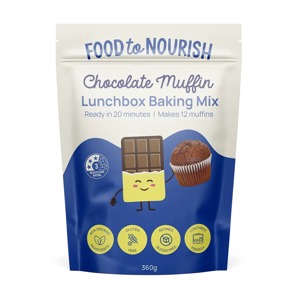 Thumbnail: FOODS TO NOURISH- Chocolate Muffin - Lunchbox Baking Mix 360g