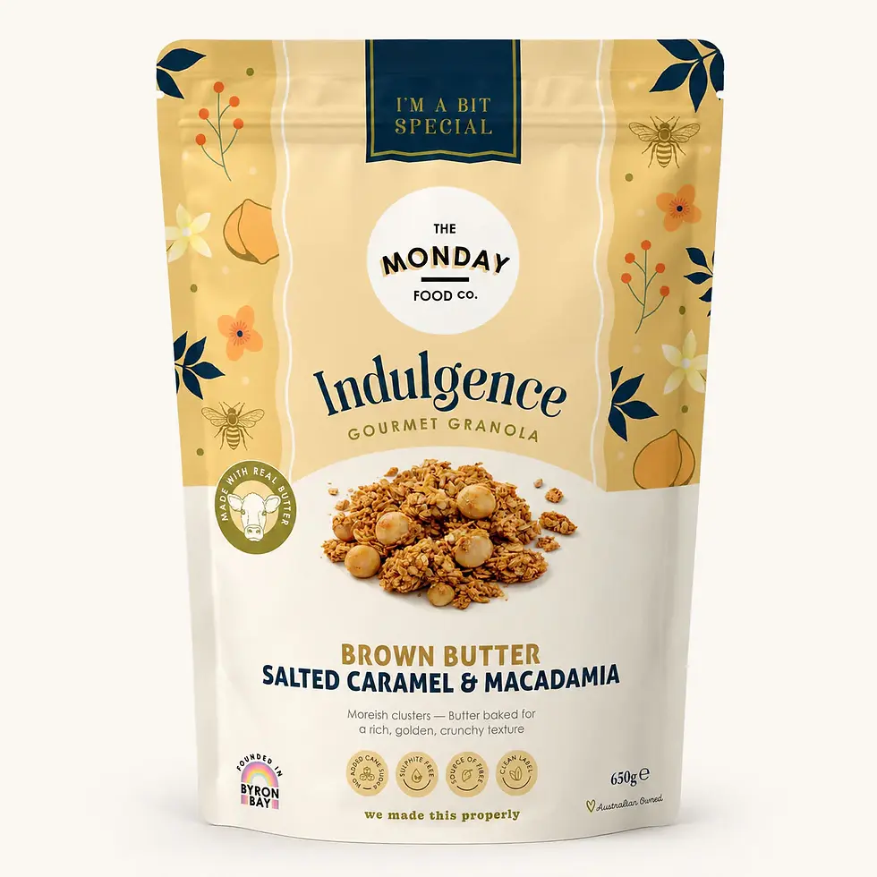 Thumbnail: The Monday Food Co- Brown Butter Salted Caramel & Macadamia Granola 300g