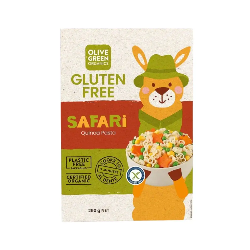 OLIVE GREEN ORGANICS- GF SAFARI ZOO SHAPED Quinoa Pasta