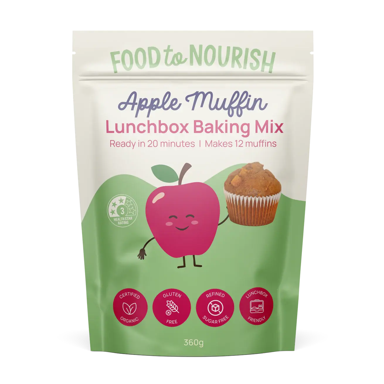 FOODS TO NOURISH- Apple Muffin Lunchbox Baking Mix 360g