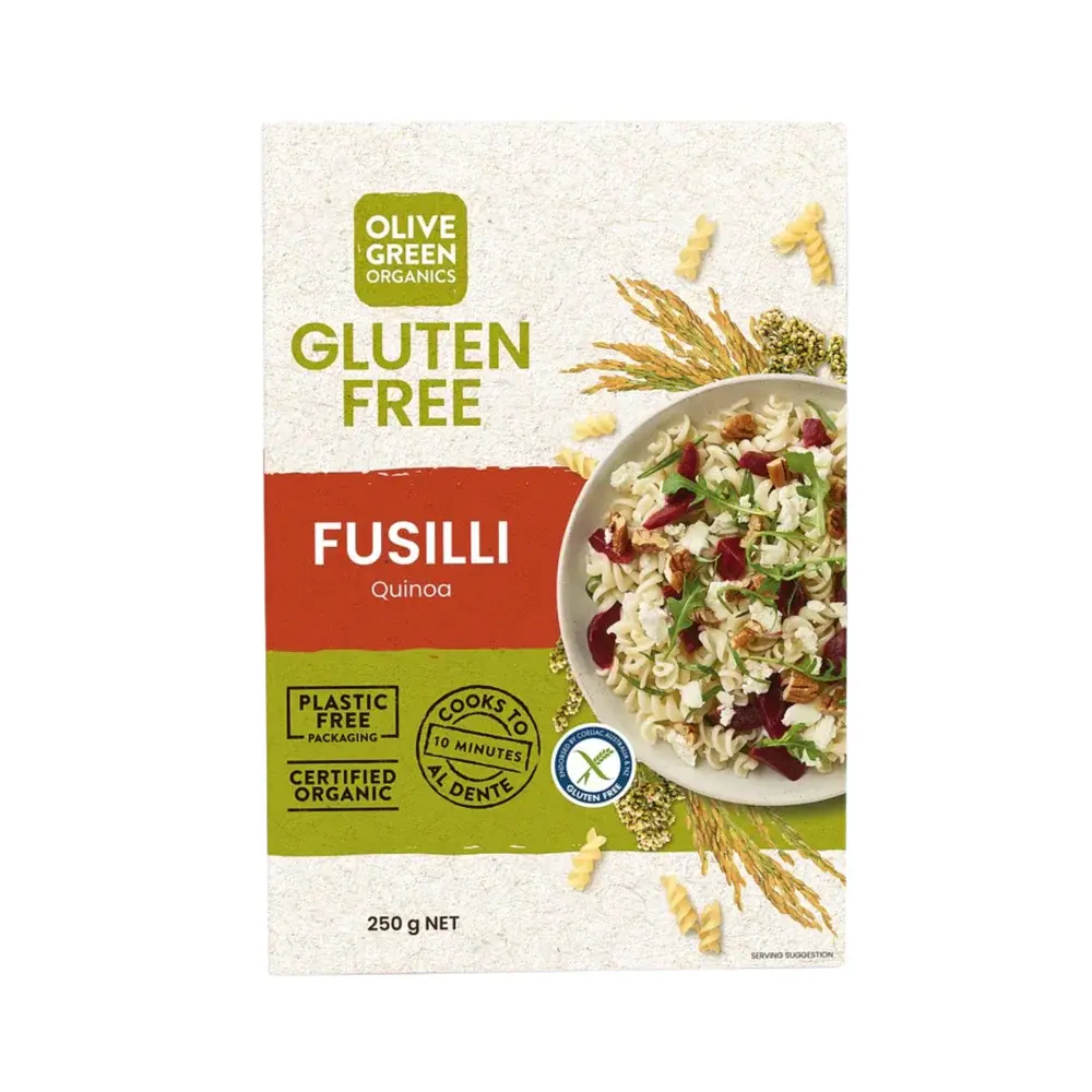 OLIVE GREEN ORGANICS- GF PASTA FUSILLI QUINOA & RICE
