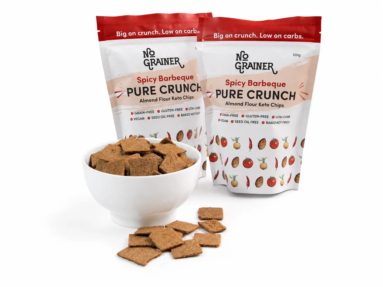 No grainer - Pure Crunch Keto Chips- Spicy BBQ Flavour