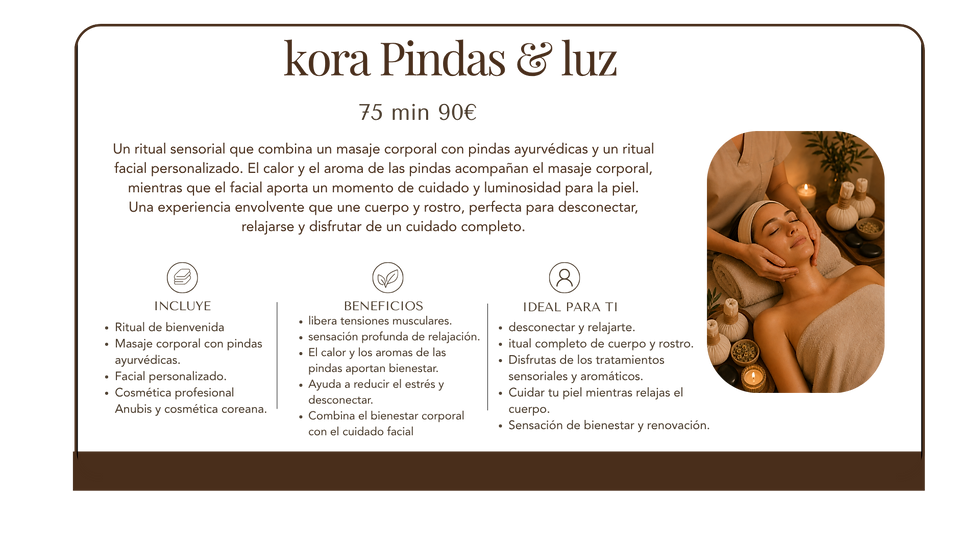 Ritual con pindas y facial en Málaga