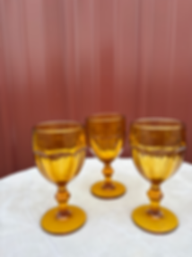 Vintage Amber Water Goblet