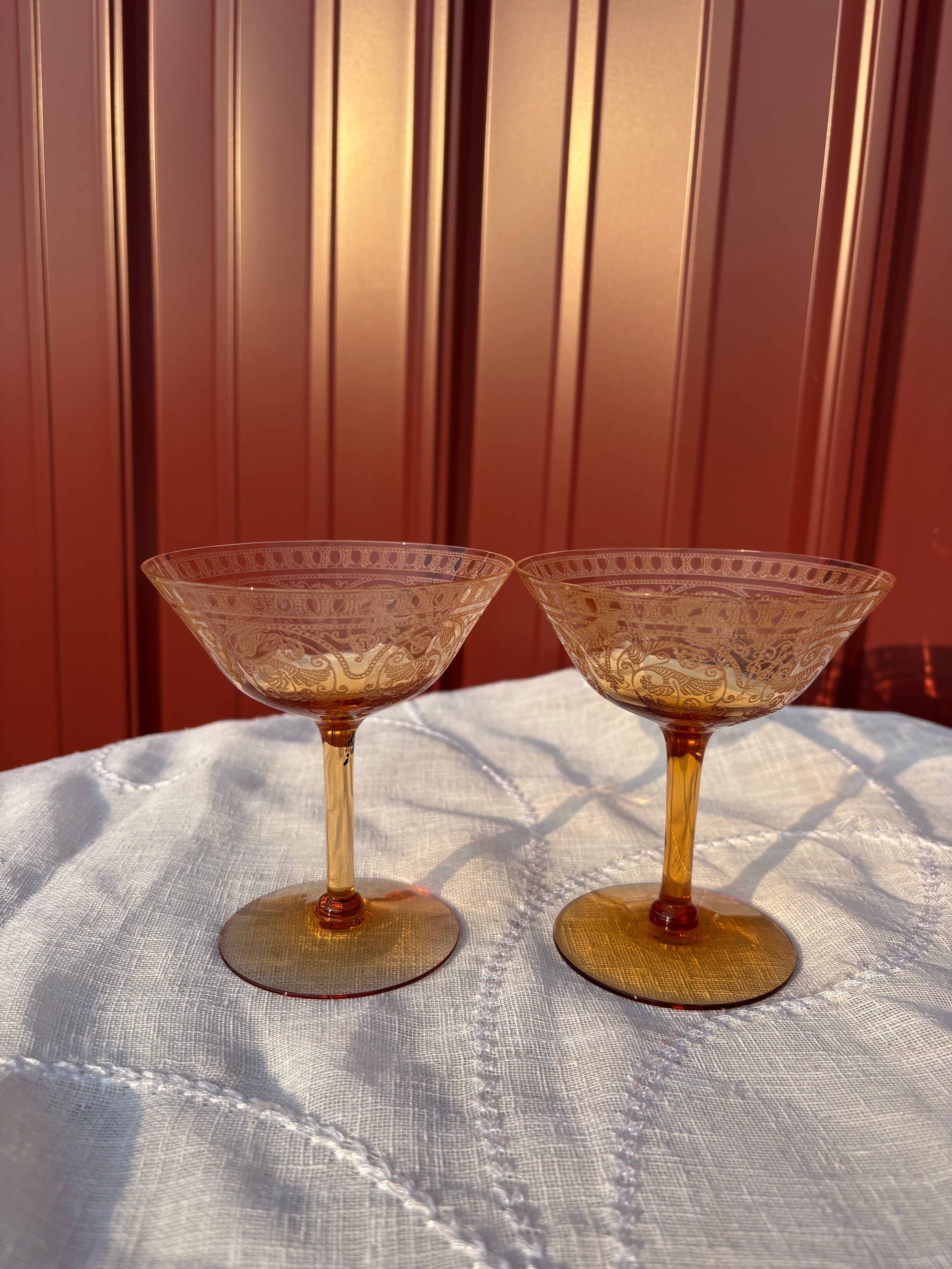 Fostoria Vesper Amber Martini Glass