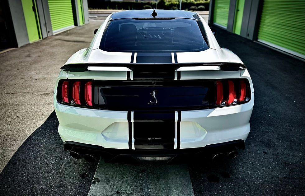 2020-2022 GT500 Super Snake style vinyl stripe kit rear view