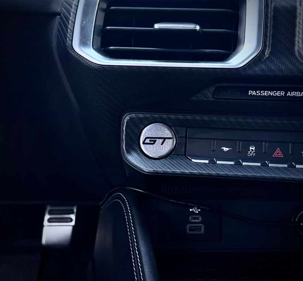 2024+ S650 Mustang start button vinyl overlay in carbonized gray