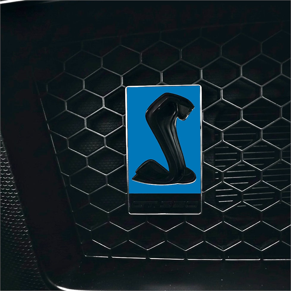 Thumbnail: Grabber Blue vinyl background overlay on GT350 grille emblem