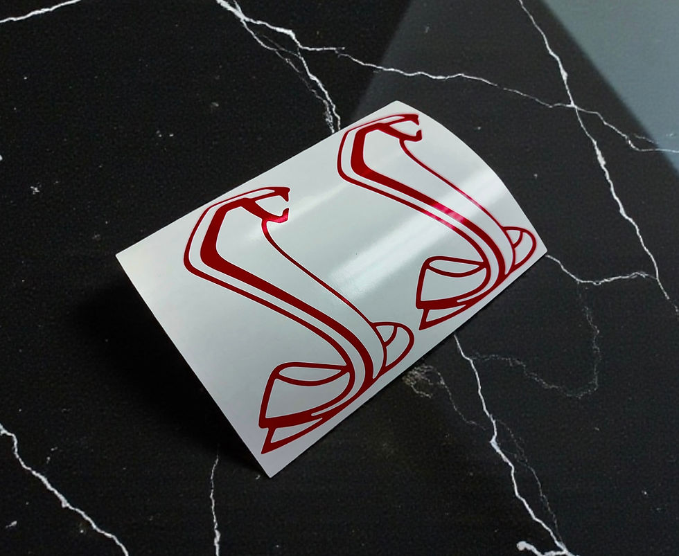 Thumbnail: GT500 Grille/Trunk emblem outline vinyl overlays in rapid red
