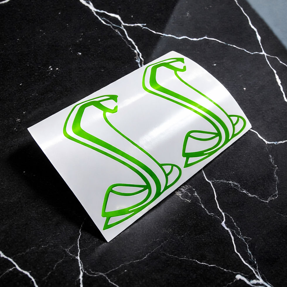 Thumbnail: GT500 Grille/Trunk emblem outline vinyl overlays in grabber lime