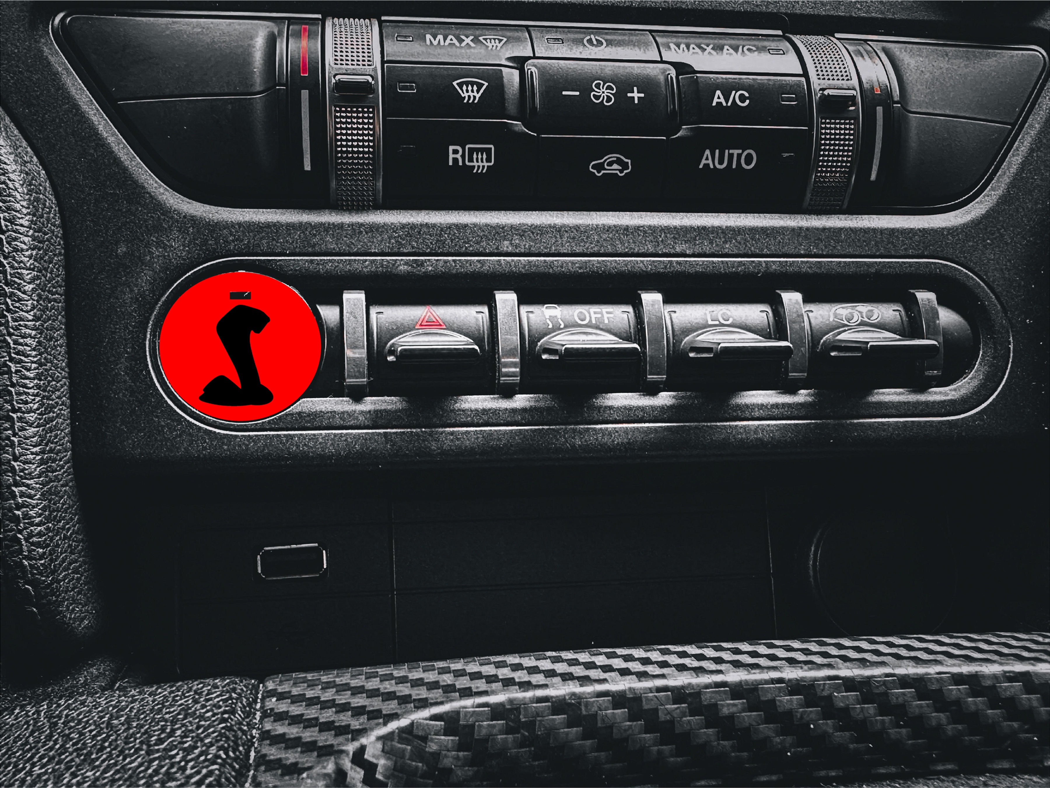 GT350/GT500 Push-To-Start Button vinyl overlay in red