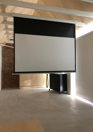 Concrete floor and projector