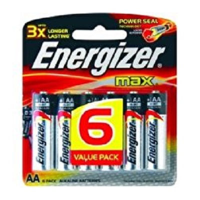 Energizer Alkaline AA Batteries - 6 pcs