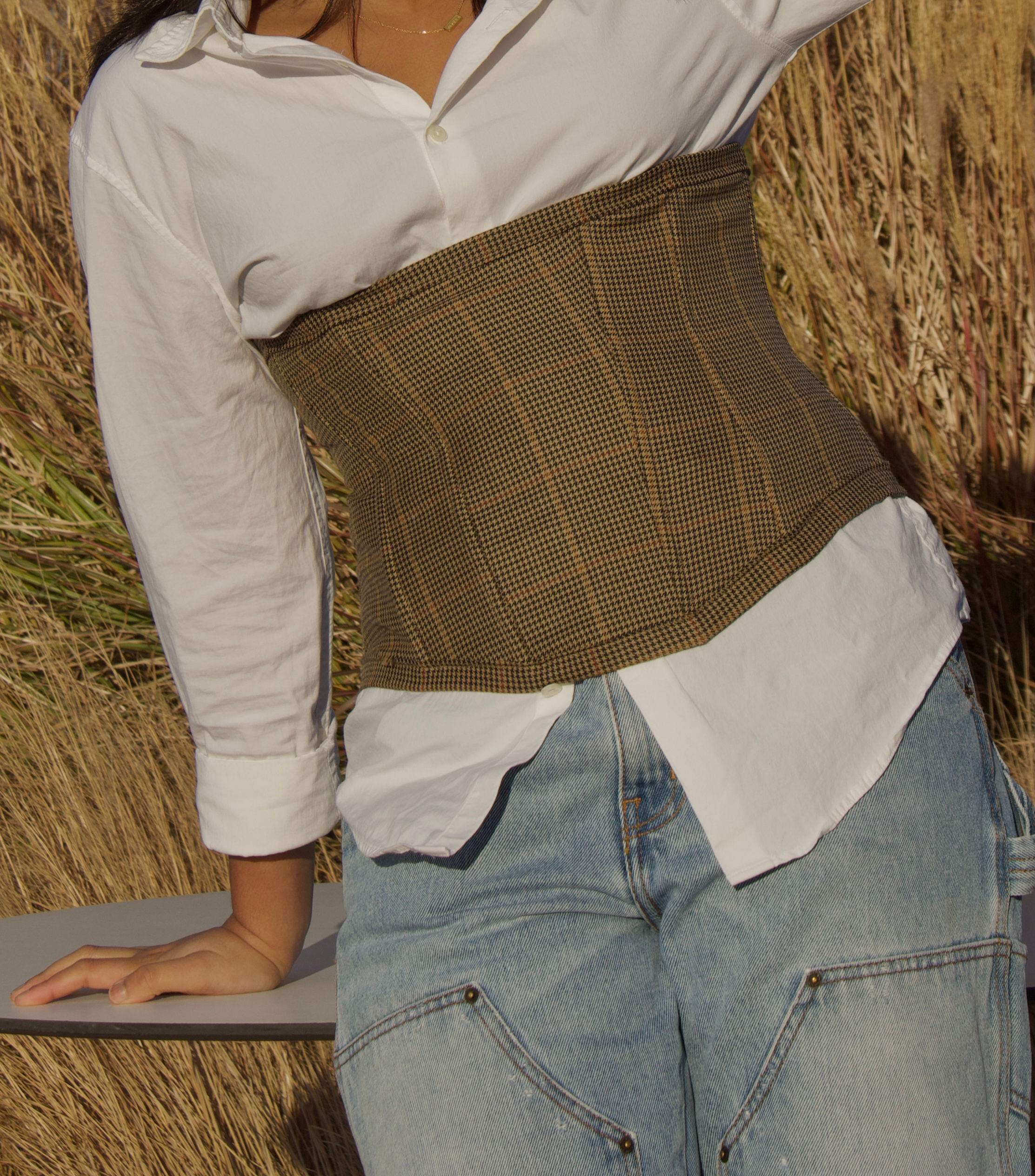 Plaid Under-bust Corset