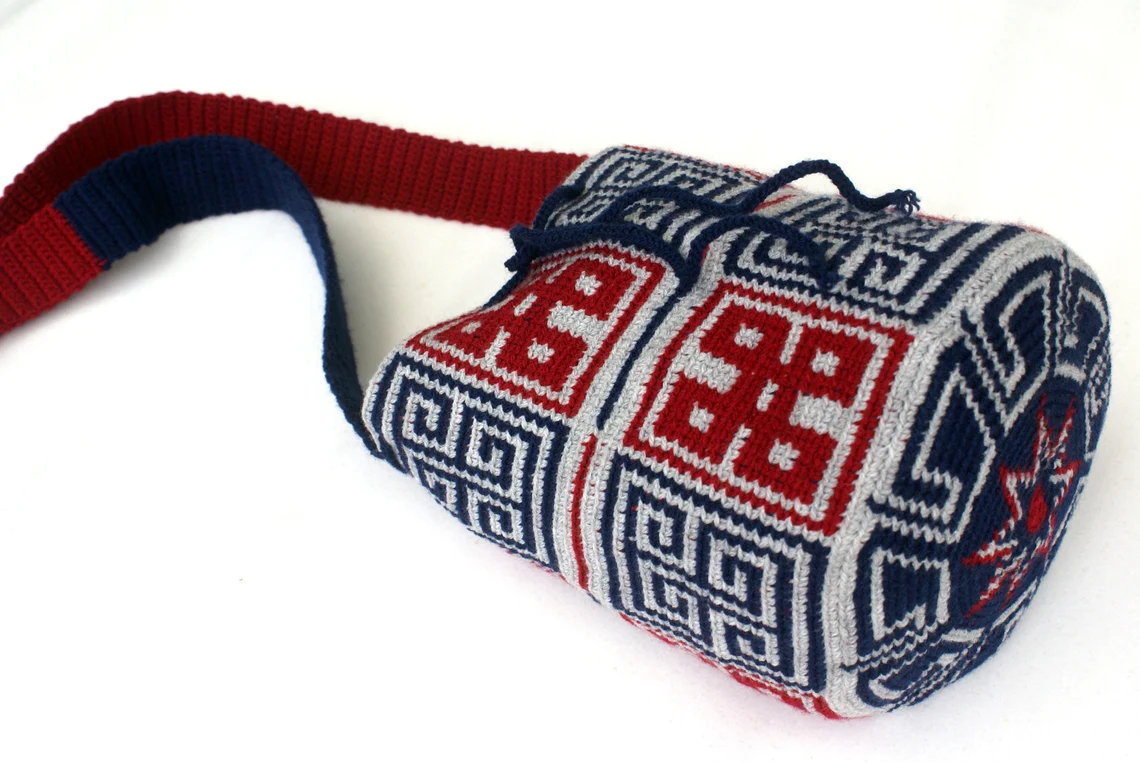 Wayuu Crochet handmade Bag greek key