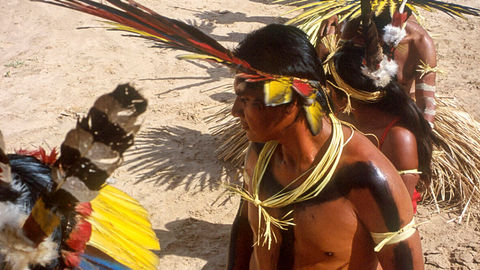 ritual de canto e dança indígena
