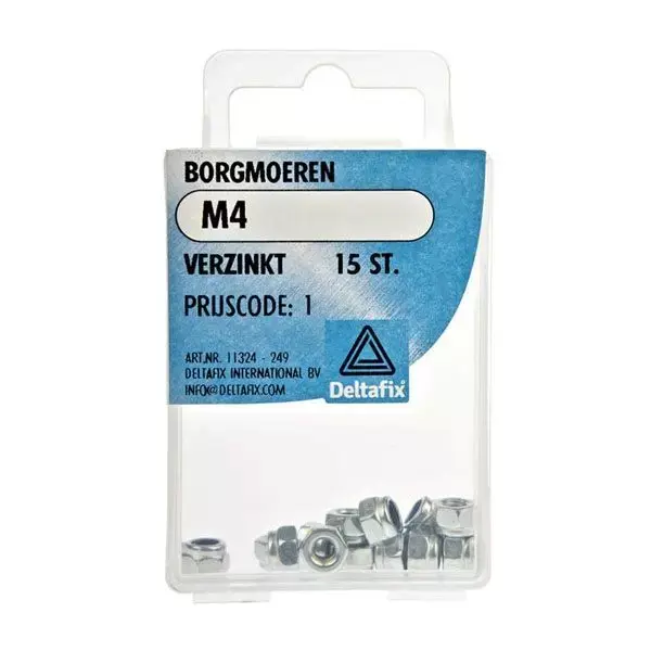 Borgmoer zeskant verzinkt m4 15st