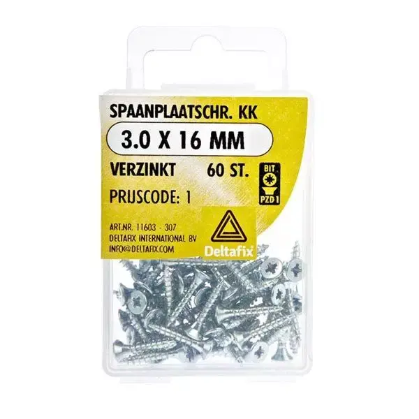 Spaanplaatschroef 3,0x16mm 60st