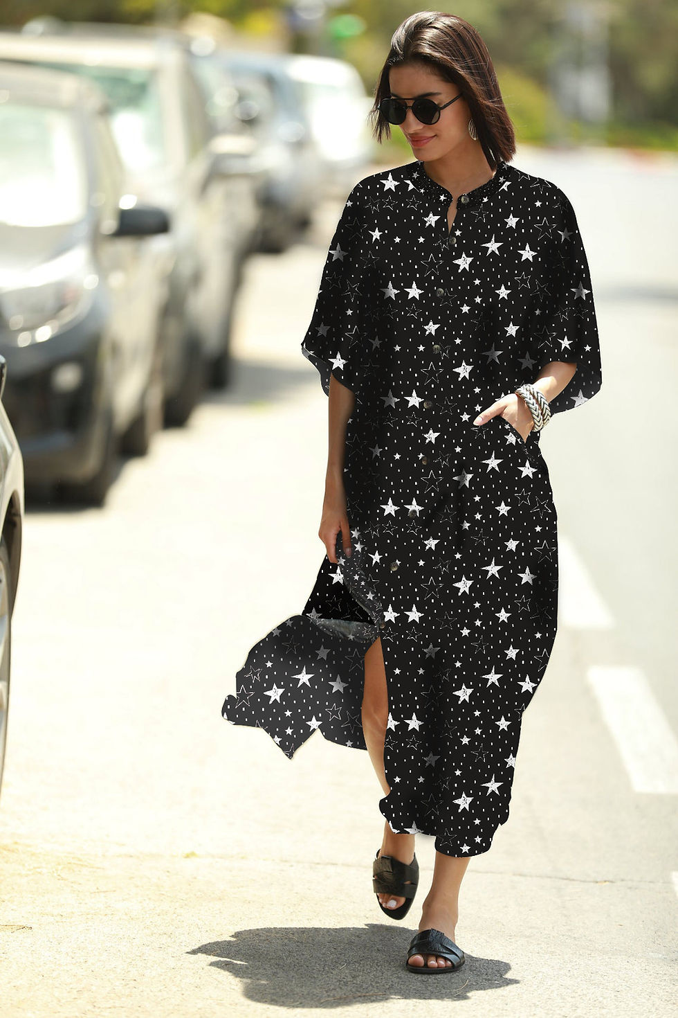 Thumbnail: Oversized Printed Kaftan Maxi Summer Dress