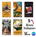 plantillas editables Canva stories restaurantes