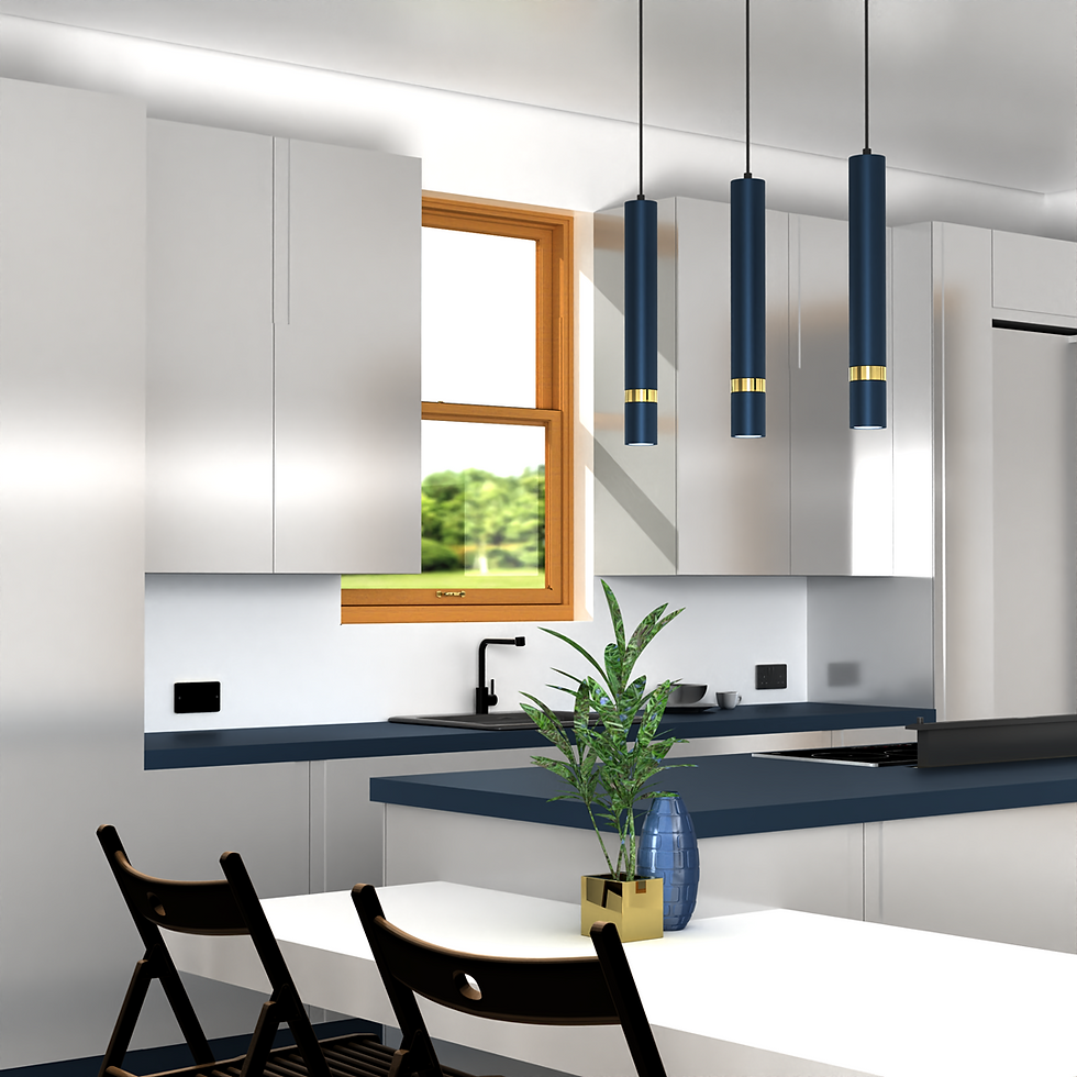 Miniaturebillede: JOKER NAVY BLUE/GULD 3xGU10 hængelampe