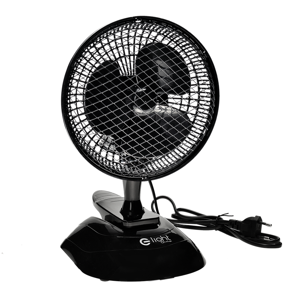 Miniaturebillede: EKO-LIGHT BORDVENTILATOR 6'' 2i1 SORT