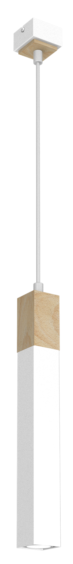 Miniaturebillede: SOLO SAVET HVID / PATINERET TRÆ hængelampe 1x mini GU10