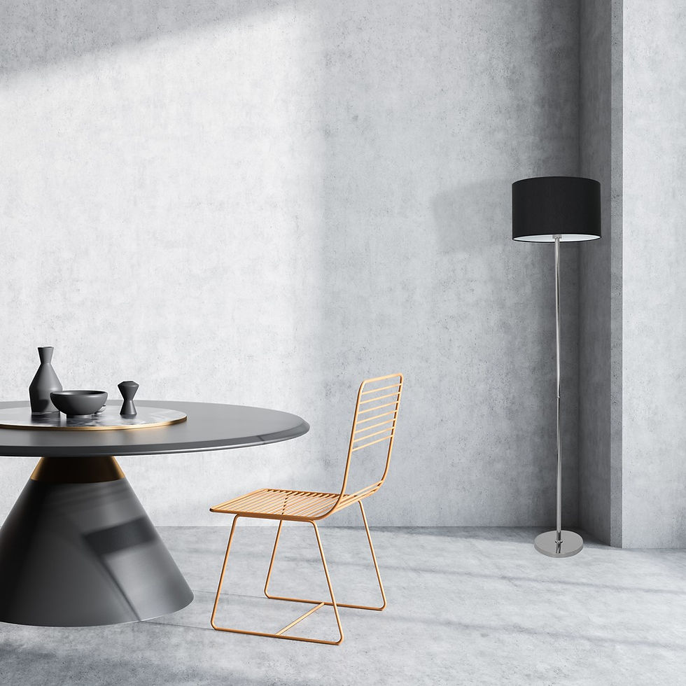 Miniaturebillede: CASINO SORT/KROM gulvlampe 1xE27