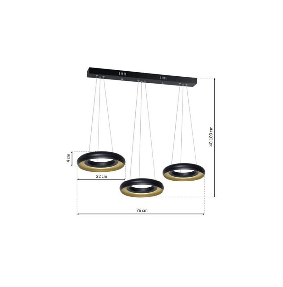 Miniaturebillede: RONDO NERO HÆNGELAMPE 36W LED