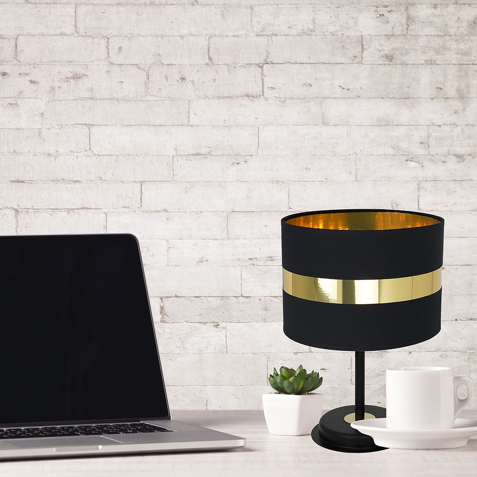 Miniaturebillede: PALMIRA SORT / GULD bordlampe 1xE27