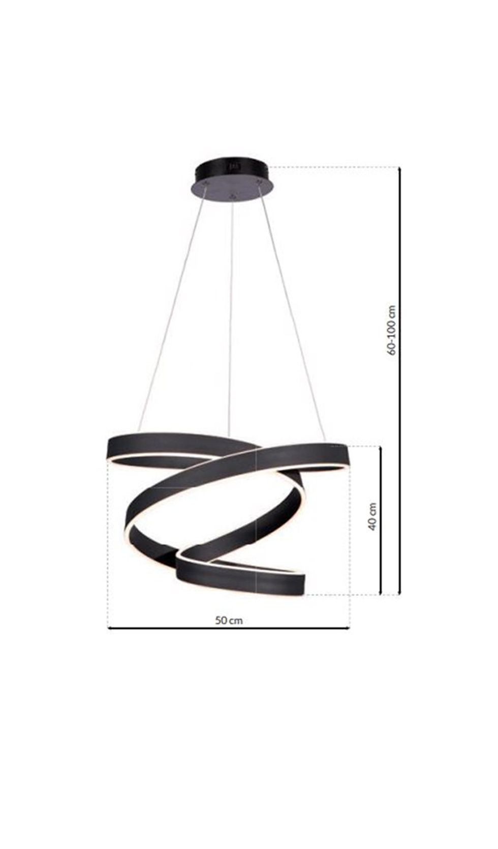 Miniaturebillede: ANDROMEDA SORT 100W LED hængelampe